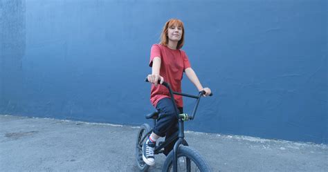 Young Woman Posing With Bmx Bicycle Outdoor On The Street 4774790 Stock