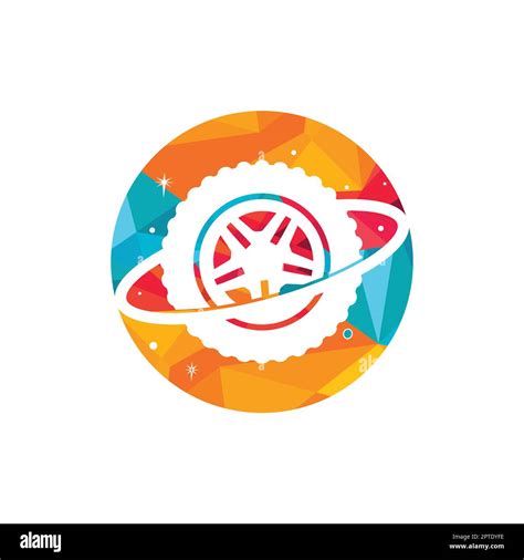 Tire World Vector Logo Template Vector Wheel And Planet Logo