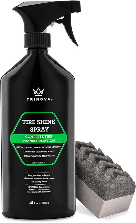 Amazon Trinova 33511 Tire Shine Spray No Wipe Automotive Clear