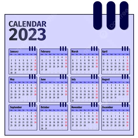 Calendar 2023 Blue Simple Kalender Calendar 2023 Calendar 2023 Hd