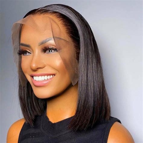 Glueless Straight Full Frontal Lace Bob Wig 12 R1399 Virgin Human Hair