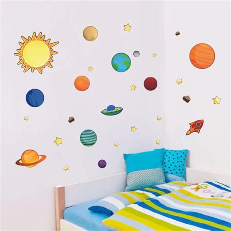 Syst Me Solaire Plan Te Motif De Mur Autocollants Enfants Chambre Salon