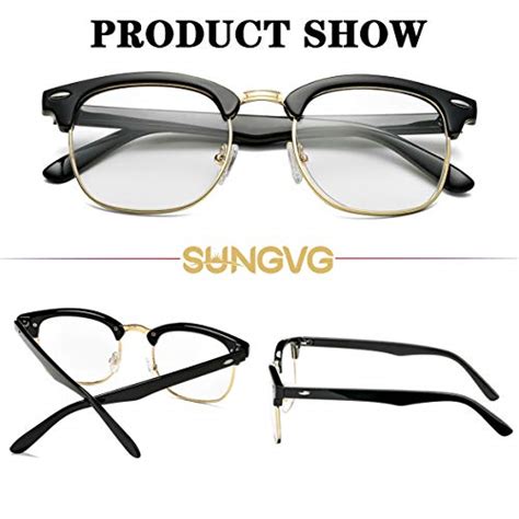 Vintage Semi Rimless Clear Glasses Classic Retro Half Frame Eyeglasses