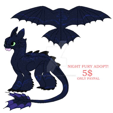 Night Fury Adopt Closed By Eternalnightwarrior On Deviantart