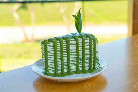 Matcha Green Tea Crepe Cake Stock Photo At Vecteezy