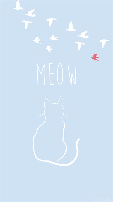 Cute Blue Cat Wallpaper Hd - Drawing