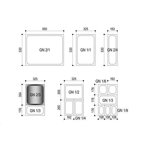 Bac Gastronorme Inox GN 2 3 Plein H 65 Mm GASTROLAND