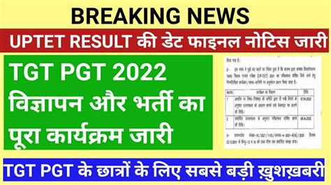 Tgt Pgt 2022 के विज्ञापन का पूरा कार्यक्रम जारी इस डेट को आएगा