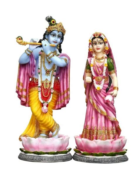 Hindu God Lord Krishna Kanha Radha Idol Sculpture Statue Figurine Eur