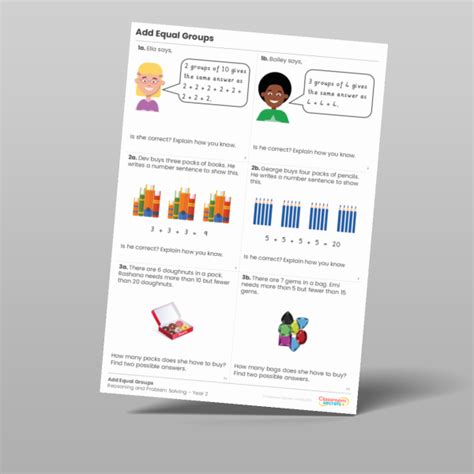 Add Equal Groups Reasoning And Problem Solving Resource Classroom Secrets