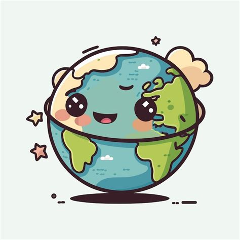 Premium Vector Vector Cute Earth Cartoon Style