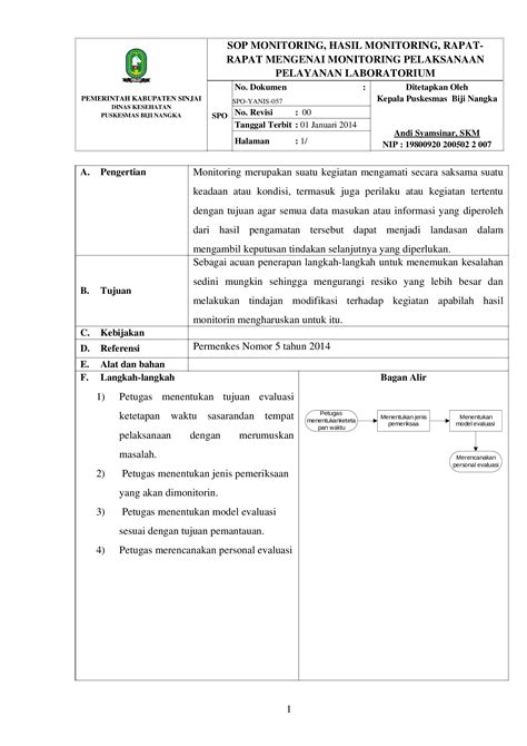 Doc Sop Monitoring Hasil Monitoring Tindak Lanjut Monitoringrapat