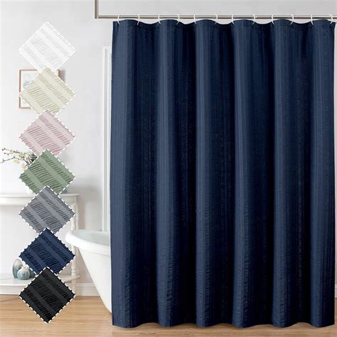 Aiyufeng Moga Navy Blue Fabric Shower Curtains For Bathroom Blue