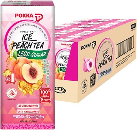 Pokka Ice Peach Tea Less Sugar 24 X 250ml Amazon Sg Grocery