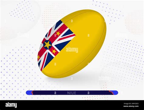 Rugby Ball With The Flag Of Niue On It Equipment For Rugby Team Of