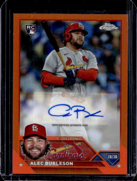 2023 Topps Chrome Update Alec Burleson Orange Refractor Rookie Auto 24