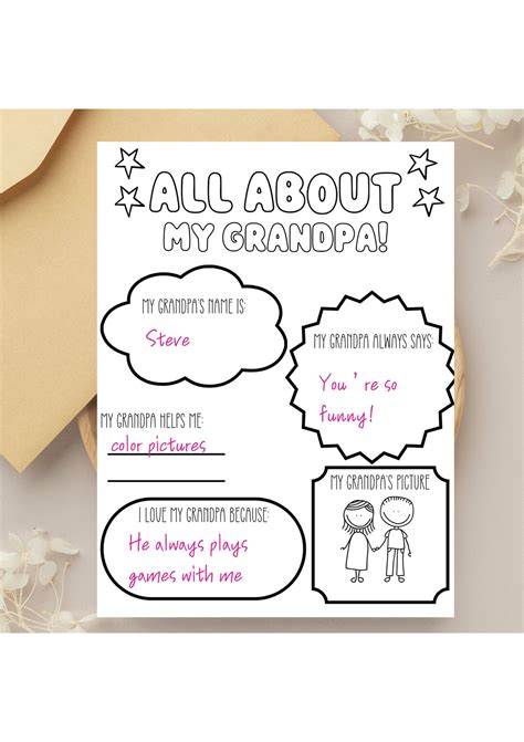 grandpa printable digital  fathers day gift
