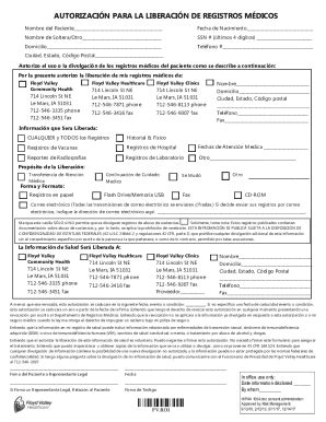 Fillable Online Autorizacin Para La Divulgacin De Los Registros Del