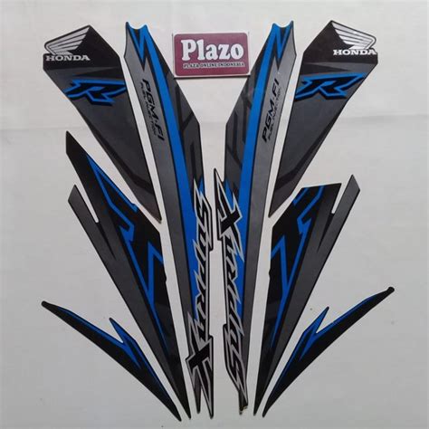 Jual Striping Stiker Honda Supra X Fi Full Hitam Biru Di Lapak