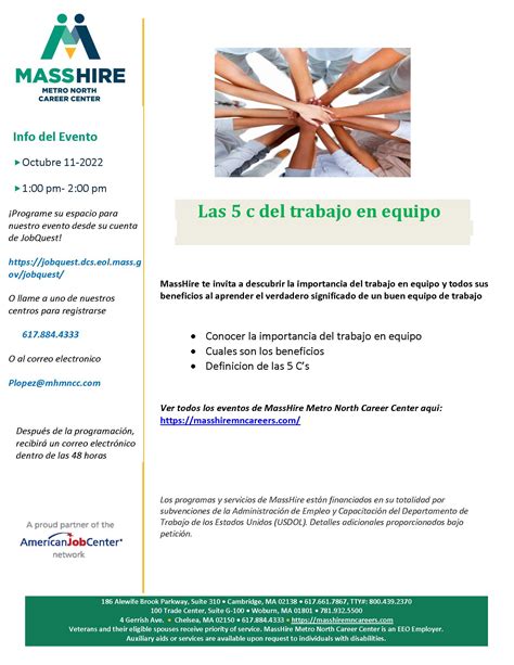 Las 5 C Del Trabajo En Equipo Masshire Metro North Career Center