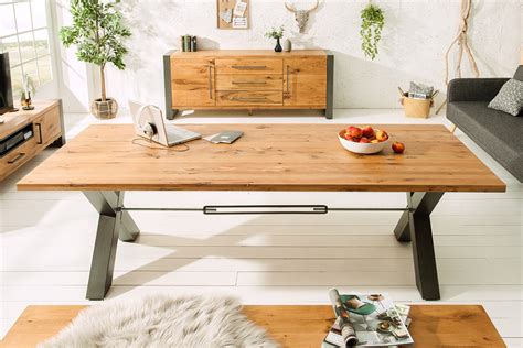 Industri Le Eettafel Thor Cm Naturel Wild Eiken Geoliede Houten Tafel