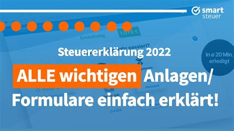 Steuererkl Rung Alle Wichtigen Anlagen Und Formulare Einfach