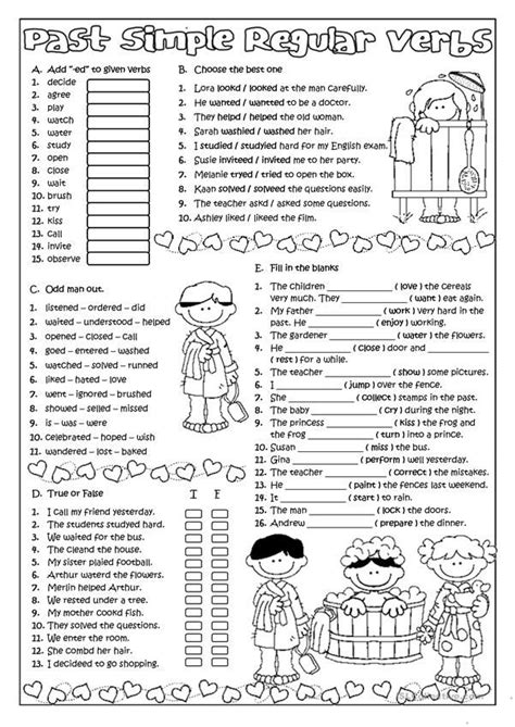 Past Simple Regular Verbs Regular Verbs Past Tense Worksheet English Lessons