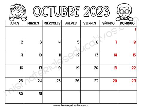 Mis Materiales Educativos: Calendario para niños 2023 para imprimir y