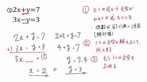 【中2 数学】連立方程式の解き方 Youtube