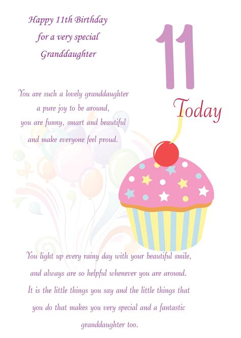 Granddaughter 11th Birthday Card Etsy