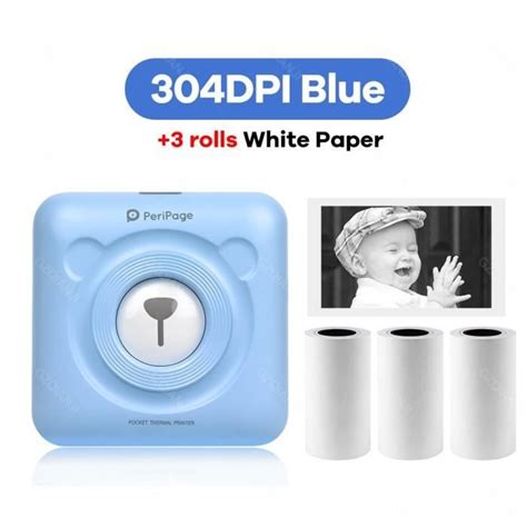 Peripage Mini Imprimante Photo A6 Sans Fil 304dpi Bluetooth Papier