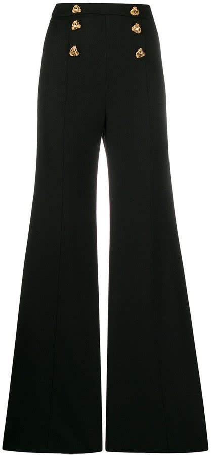 Elisabetta Franchi High Rise Flared Trousers Shopstyle Wide Leg Pants