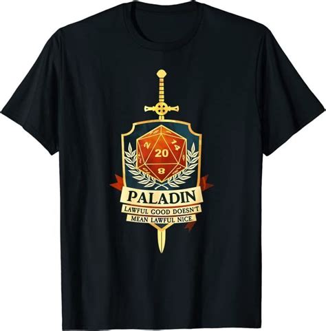 Paladin Class D20 Tabletop Dungeons Rpg Dragons T Shirt In 2022 Geeky Shirt Cool Shirts Shirts