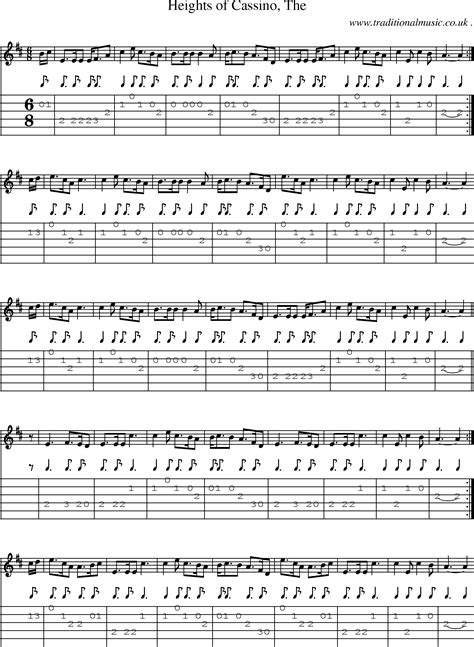 Scottish Tune Sheetmusic Midi Mp3 Guitar Chords Tabs Heights Of