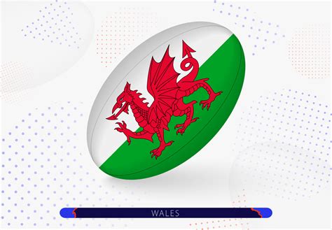 Rugby ball with the flag of Wales on it. Equipment for rugby team of ...