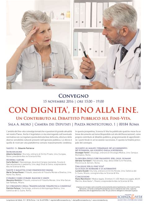 Convegno Con Dignita Fino Alla Fine Un Contributo Al Dibattito