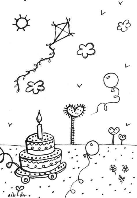 Coloring Card, Happy Birthday Coloring Cards, Adult Coloring Card ...