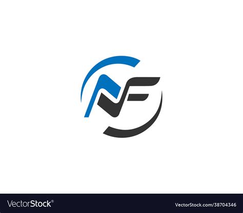 Nf letter logo design Royalty Free Vector Image