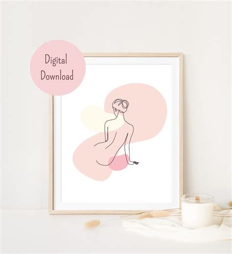 Naked Woman Line Art Feminist Wall Art Feminine Woman Poster Minimal Empower Print