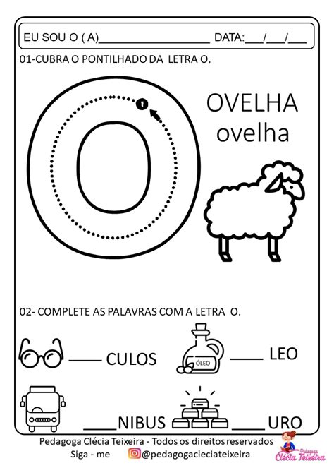 Atividade Vogal O Educação Infantil