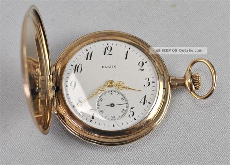 Taschenuhr Vergoldet Elgin Keystone Pocket Watch Gold Filled Antik Vintage