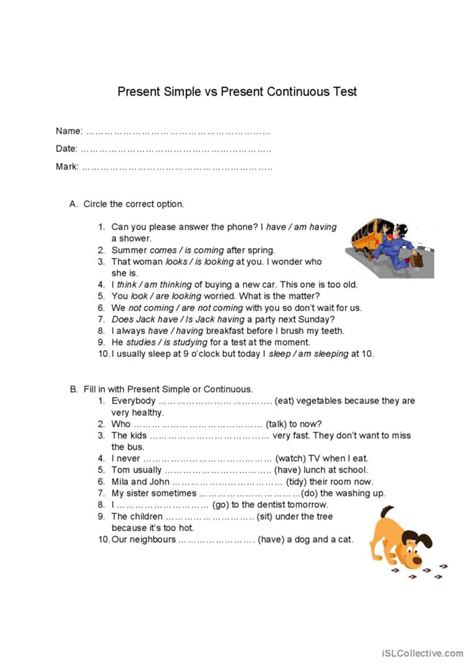 Present Simple And Present Continuou English Esl Worksheets Pdf Doc