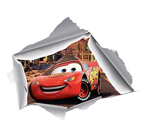 Lightning Mcqueen 3D Effect Wall Mural_ Cars 2 Decals_ Cars Wall ...