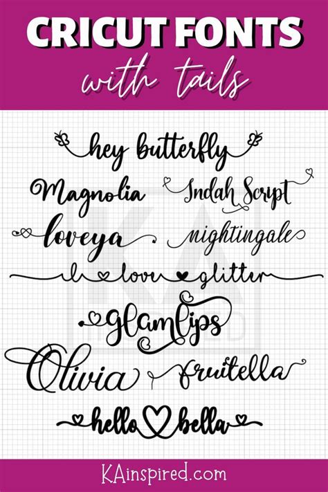 FREE CRICUT FONTS WITH TAILS AND EXTRA GLYPHS | Cricut fonts, Free ...