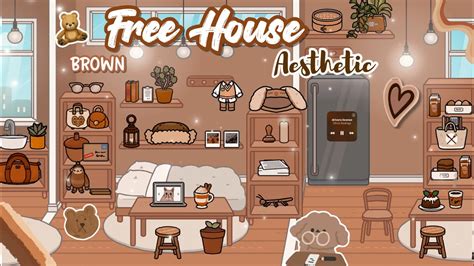 🧸free Brown House Aesthetic Toca Boca 🪵tocalifeworld Makeover Youtube