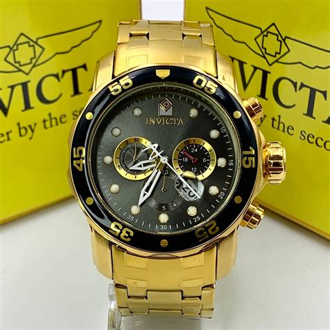 Comprar Relógio masculino invicta Pro Driver dourado preto a prova