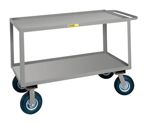 LITTLE GIANT, 1,200 lb Load Capacity, 36 in x 24 in, Utility Cart with Lipped Metal Shelves ...