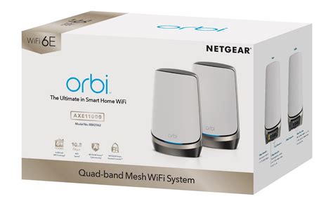 Netgear Orbi 960 Series Axe11000 Quad Band Mesh Wi Fi 6e System 2 Pack