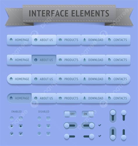 User Interface Elements Navigation Web Ribbon Vector Navigation Web