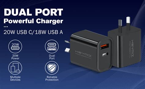 Heymix W Usb C Fast Charger Usb Wall Plug With Quick Charging